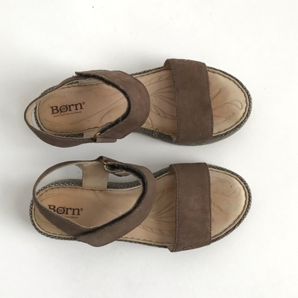 Born Tan Leather Lucee Platform Sandals Size 6 - Picture 3 of 9